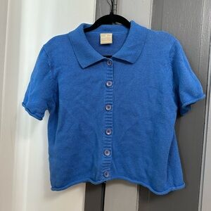 Partners Vibrant Blue Button-Up Shirt knitted